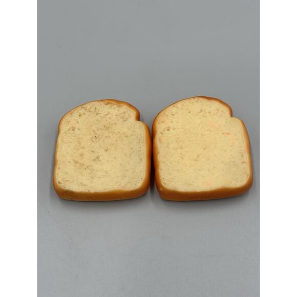 Vintage Pretend Play Food Slices Of Bread Set Of 2 Small Realistic - Picture 1 of 5